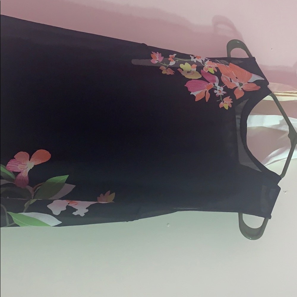 Black flowered blouse